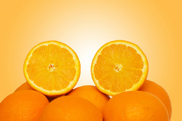 Oranges on the gradient background