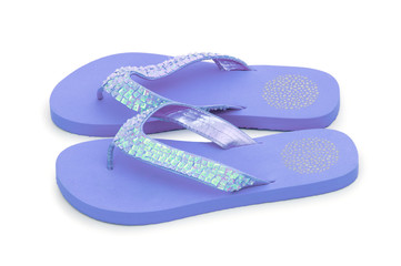 Summer colourful shoes on white