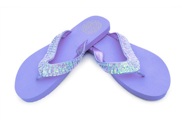 Summer colourful shoes on white