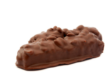 chocolate with nuts isolated
