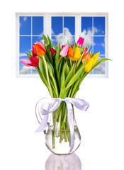 Tulips bouquet in vase