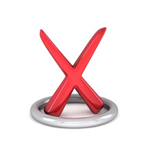 Obraz premium Red cancel check mark
