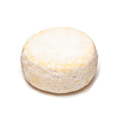 Fototapeta na wymiar Petit Reblochon cheese isolated on a white studio background.
