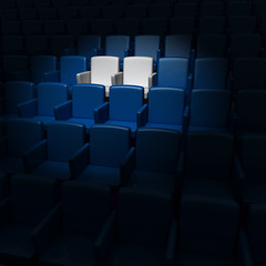 Fototapeta premium auditorium with two reserved seats