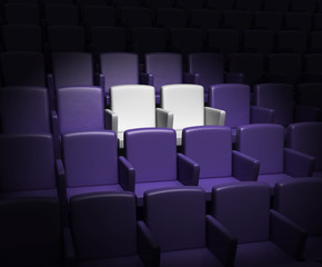 auditorium with two reserved seats