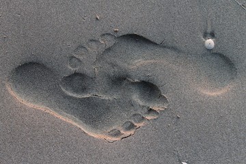 footprints in sand