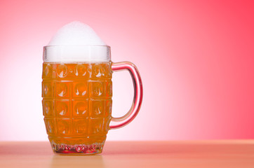 Beer glass on the table