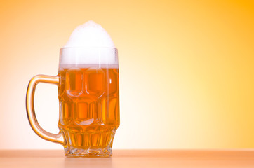 Beer glass on the table