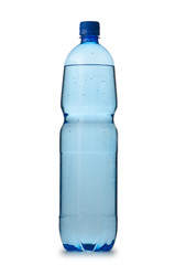 Drinking Water in bottles on white