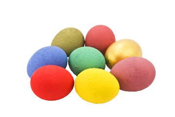 some multicolored eggs