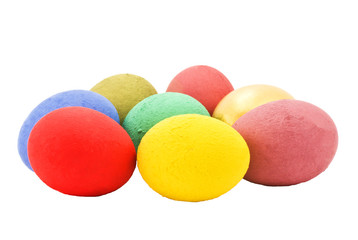 some multicolored eggs