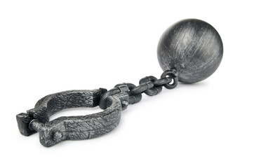 Metal shackles isolated on the white