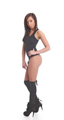 Sexy women standing with seductive cloth