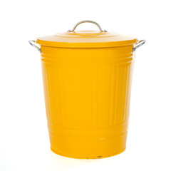 Yellow trash can
