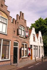 Fototapeta na wymiar Ancient fisgerman houses in Zierikzee in the Netherlands