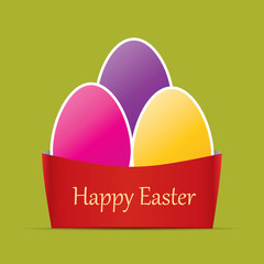 Colorful easter card. Three easter eggs. Vector eps10