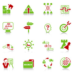 Business strategy icons - green-red series