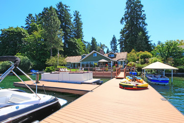 Beautiful lake waterfront property with dock
