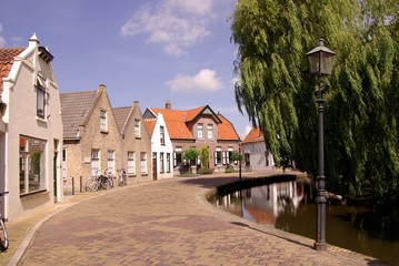 Houses in the village Dirksland in the Netherlands