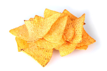 Naklejka premium tasty potato chips isolated on white
