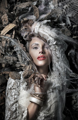 Portrait of a beautiful blonde woman