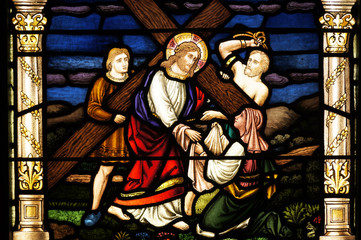 Obraz na płótnie Canvas Jesus takes up His cross