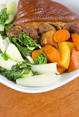 Stewed Ham Hock Served with Vegetables