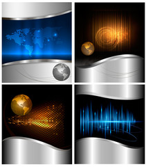Big set of abstract technology and business backgrounds