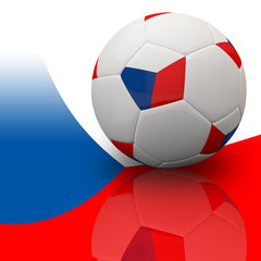 Czech Republic flag on 3d football