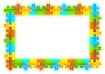 Color, glossy, brilliant and jazzy puzzle frame 12 x 8