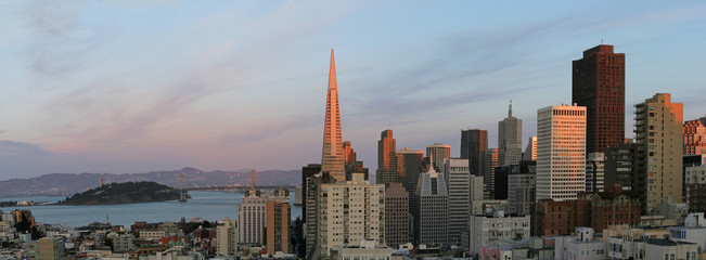 Centrum van San Francisco en Bay Bridge