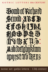 Obraz premium vector set: gothic letters - 15th century