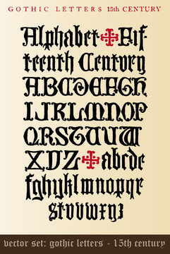 vector set: gothic letters - 15th century