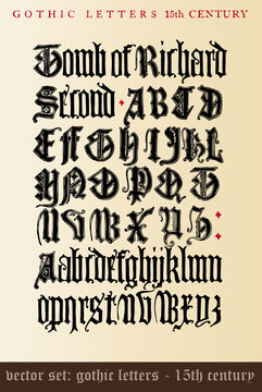 vector set: gothic letters - 15th century