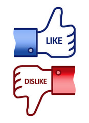 Fototapeta premium Like Dislike Thumb Up Sign