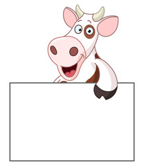 Cow with sign