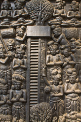 Wall sculpture in Wat Umong
