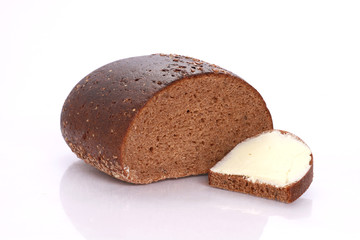 Bread and a slice of bread with butter