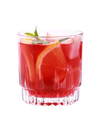 red cocktail isolated on white background.