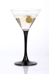 Dry Martini cocktail isolated on white background