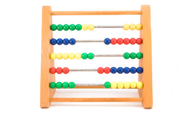 wooden abacus over white