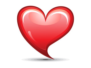abstract red shiny heart icon