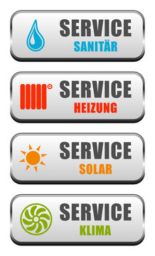 Buttons Sanitär Heizung Solar Klima