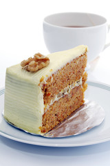 Carrot cheesecake and Hot tea.