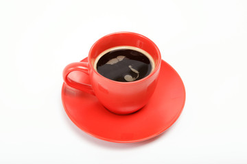 cup morning coffee on saucer