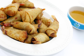 Shrimp rolls.