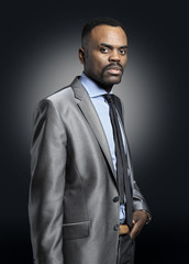 Face of happy Afro American businessma