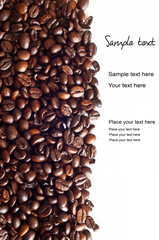 Brown coffee, background with text