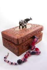 Indian jewelry box with jewelry