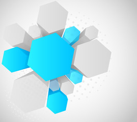 Background with 3d hexagon